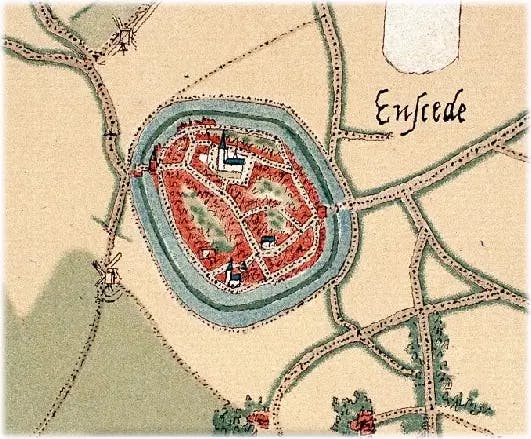 Old map of Enschede