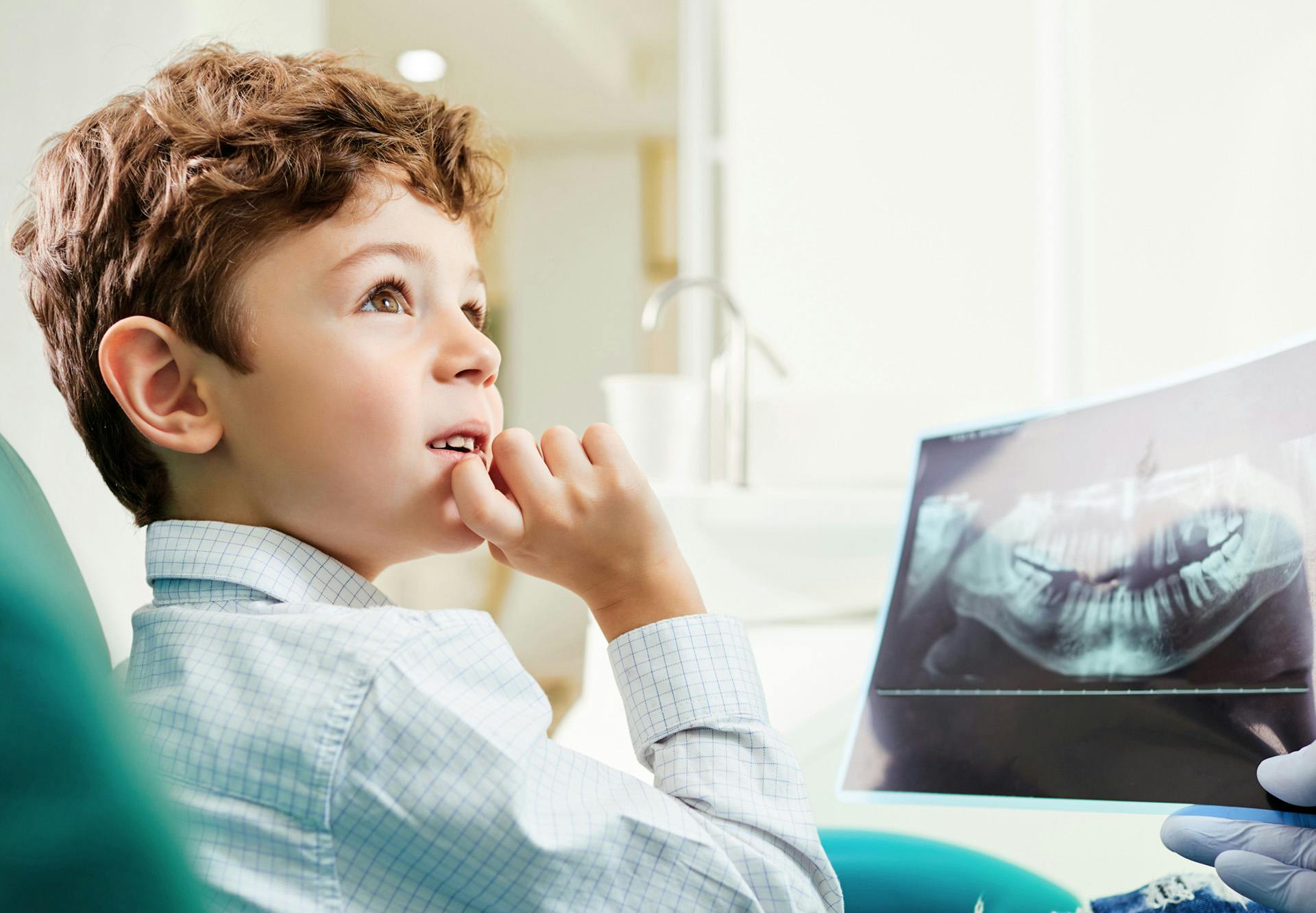 looking looking at dental x-ray