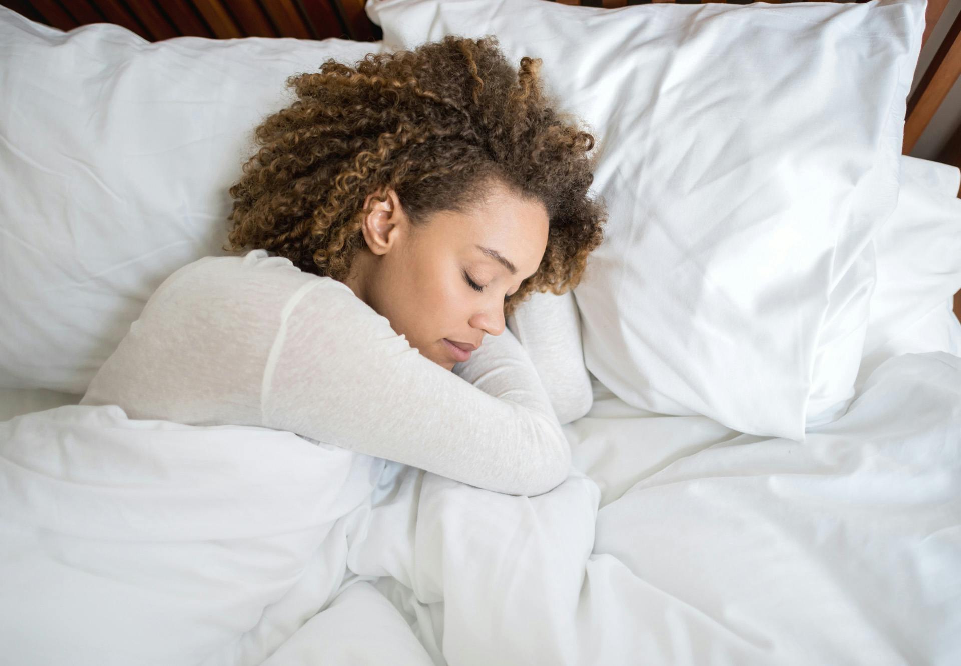 asleep in long underwear