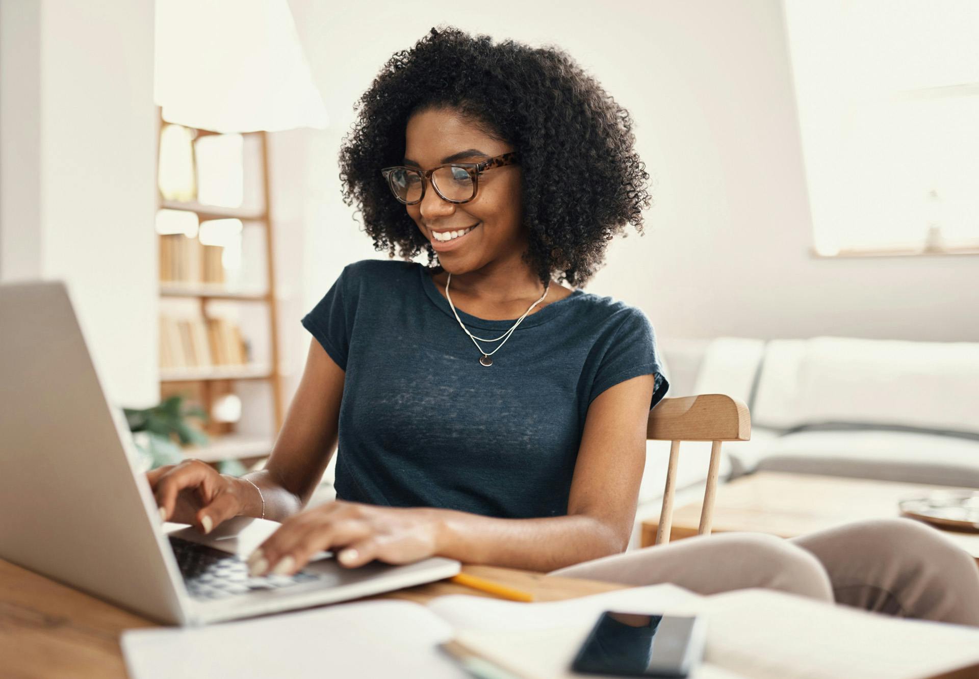 checking financial options on laptop