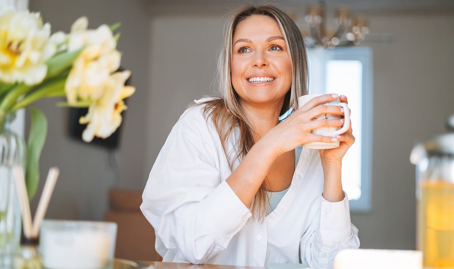 enjoying morning coffee