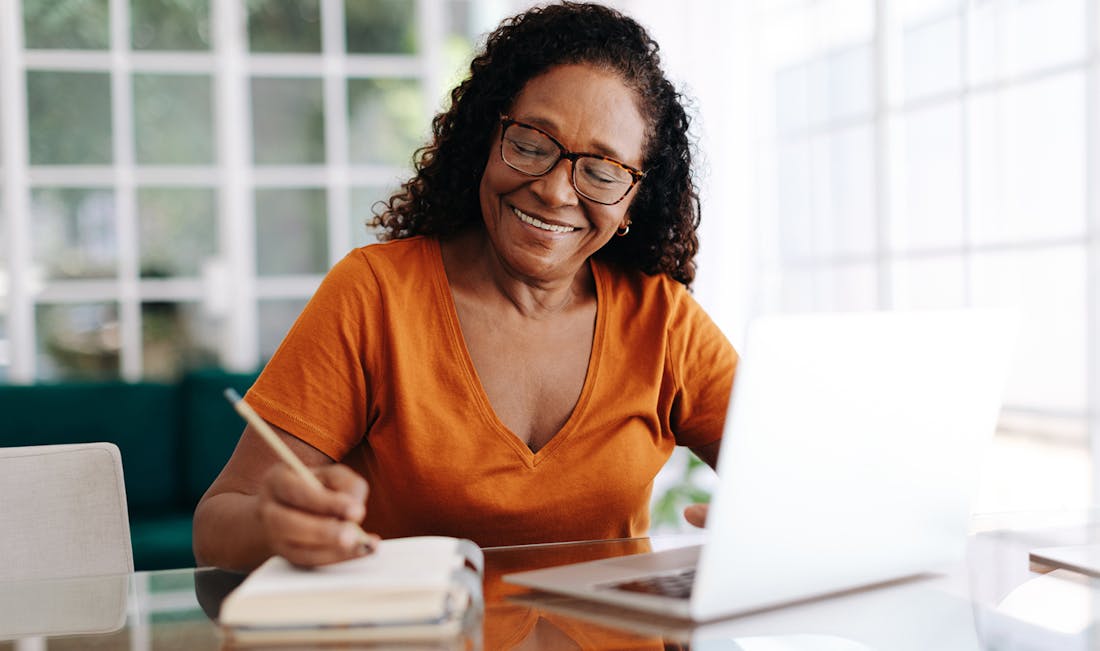 doing paperwork at desk