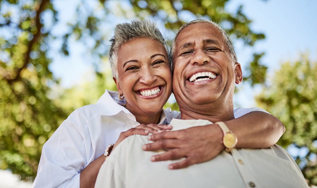 smiling older couple