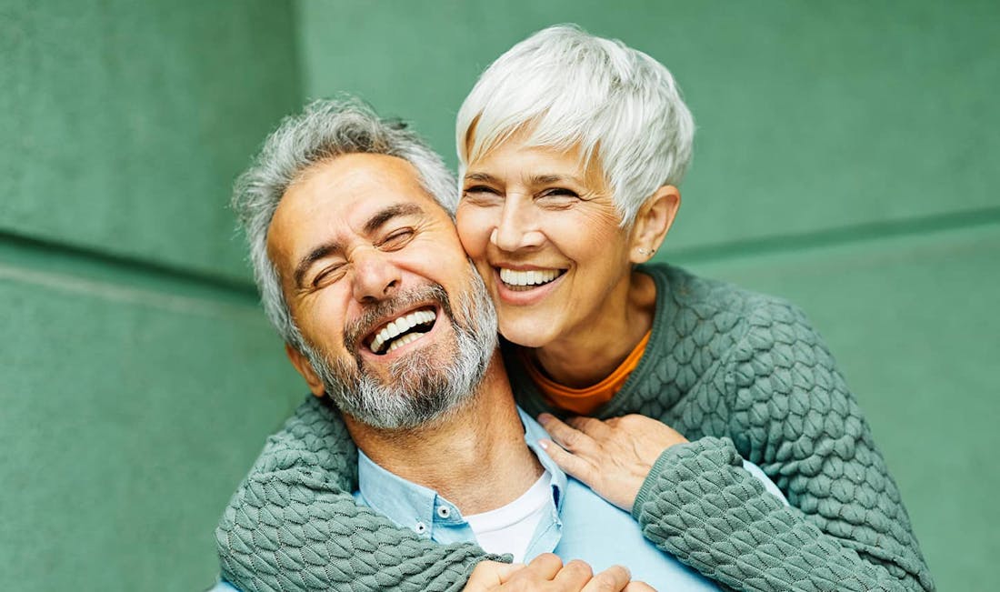 smiling older couple
