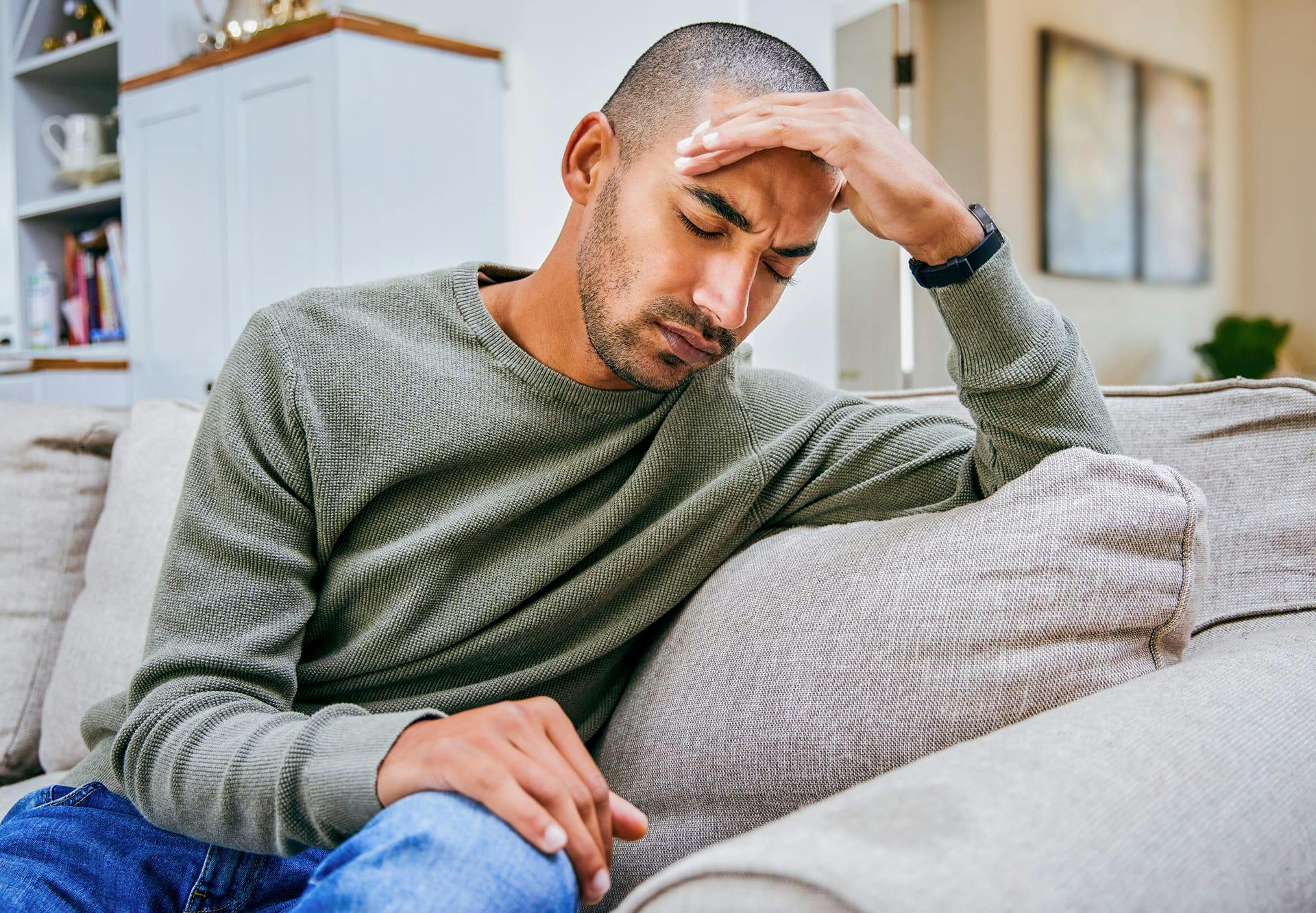 man with a headache