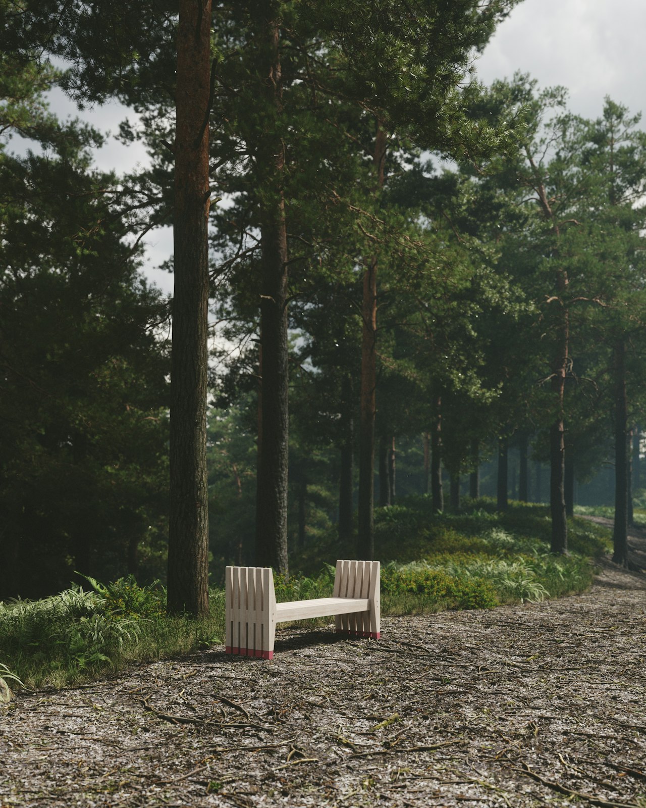 Soma forest kompisbänk i skogsmiljö