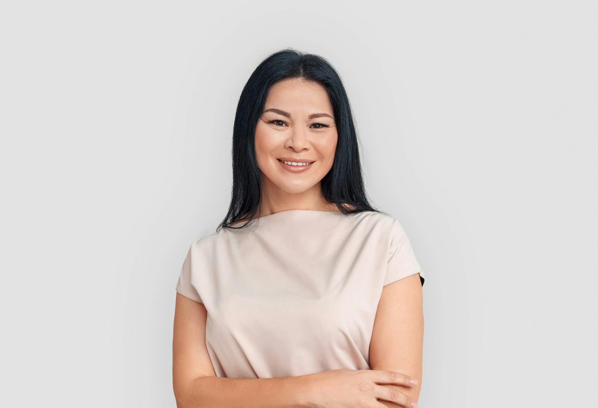 woman smiling at camera