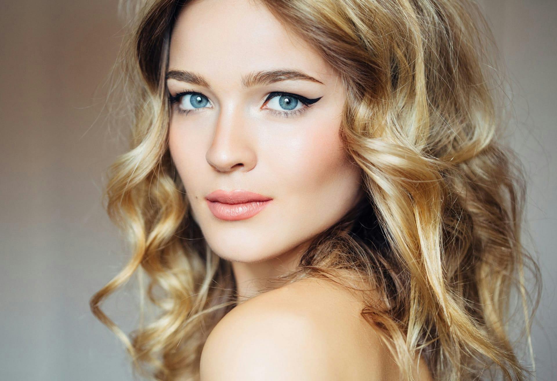 gorgeous woman looking right at camera