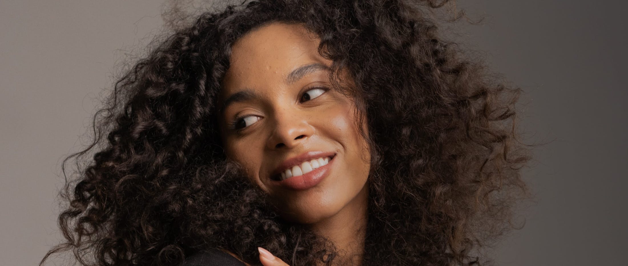 close up on woman smiling