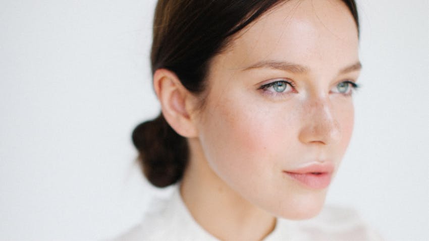 close up of woman with nice skin