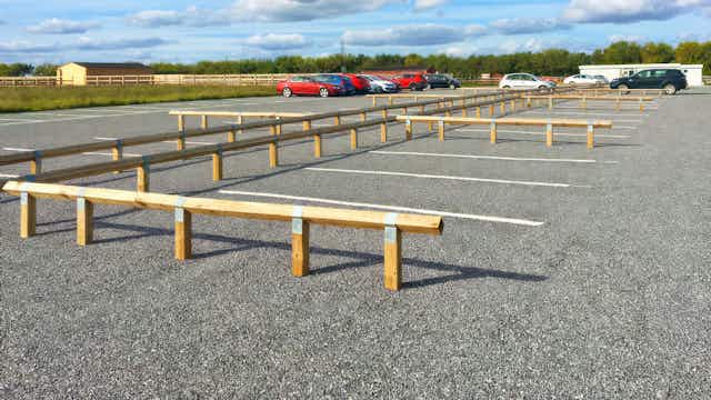 car, transportation, vehicle, road, tarmac, bench, furniture