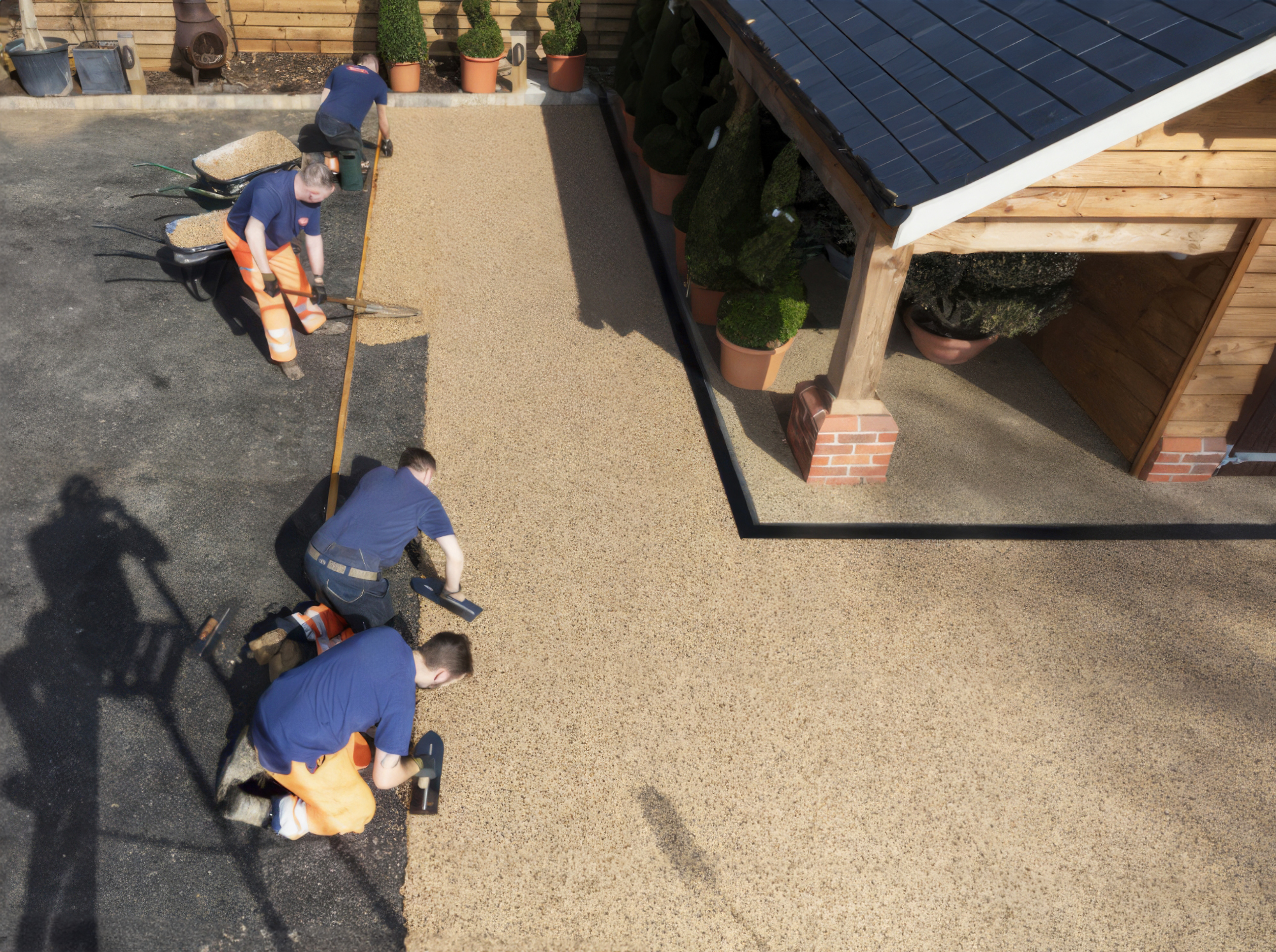 plywood, wood, glove, person, plant, slate, housing, porch, shelter, shoe