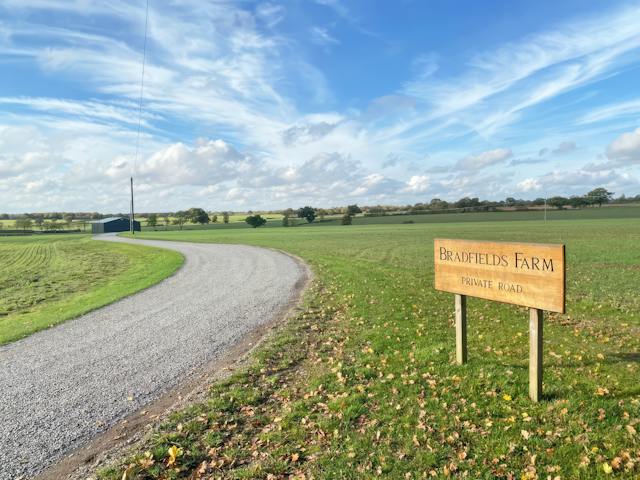 Grey Tar & Chip Farm Road in Suffolk