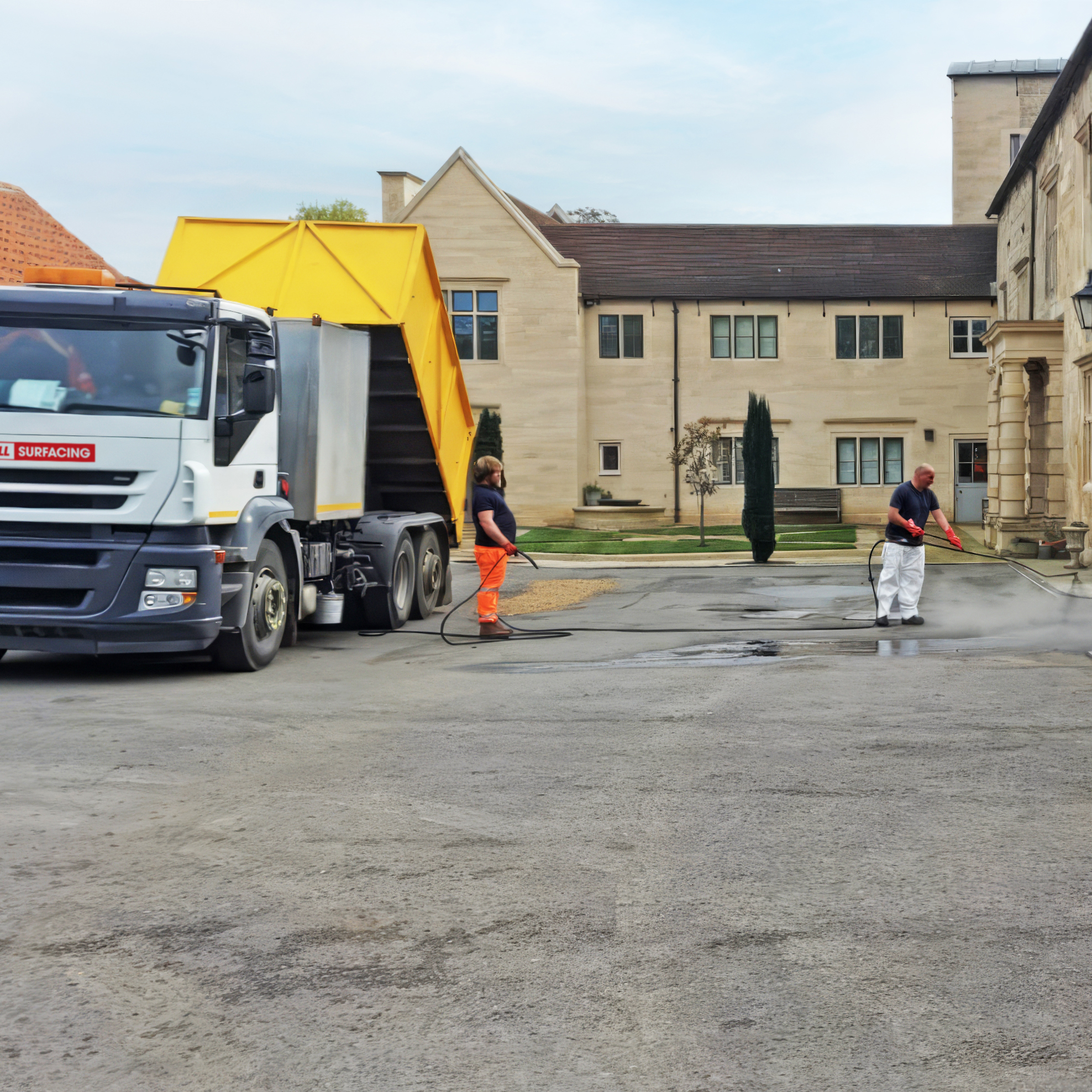 transportation, truck, vehicle, road, tarmac, person, footwear, shoe, neighborhood, city