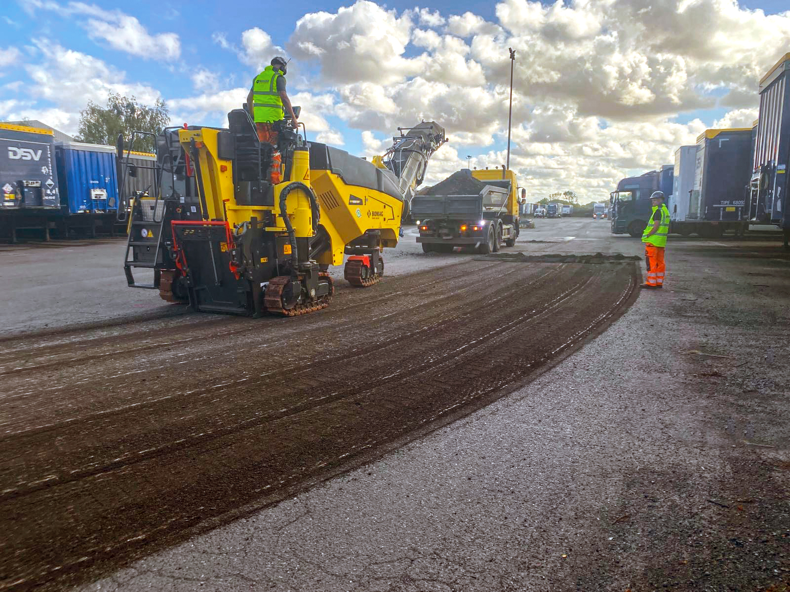 Tarmac Road Planings for Haulage Yard