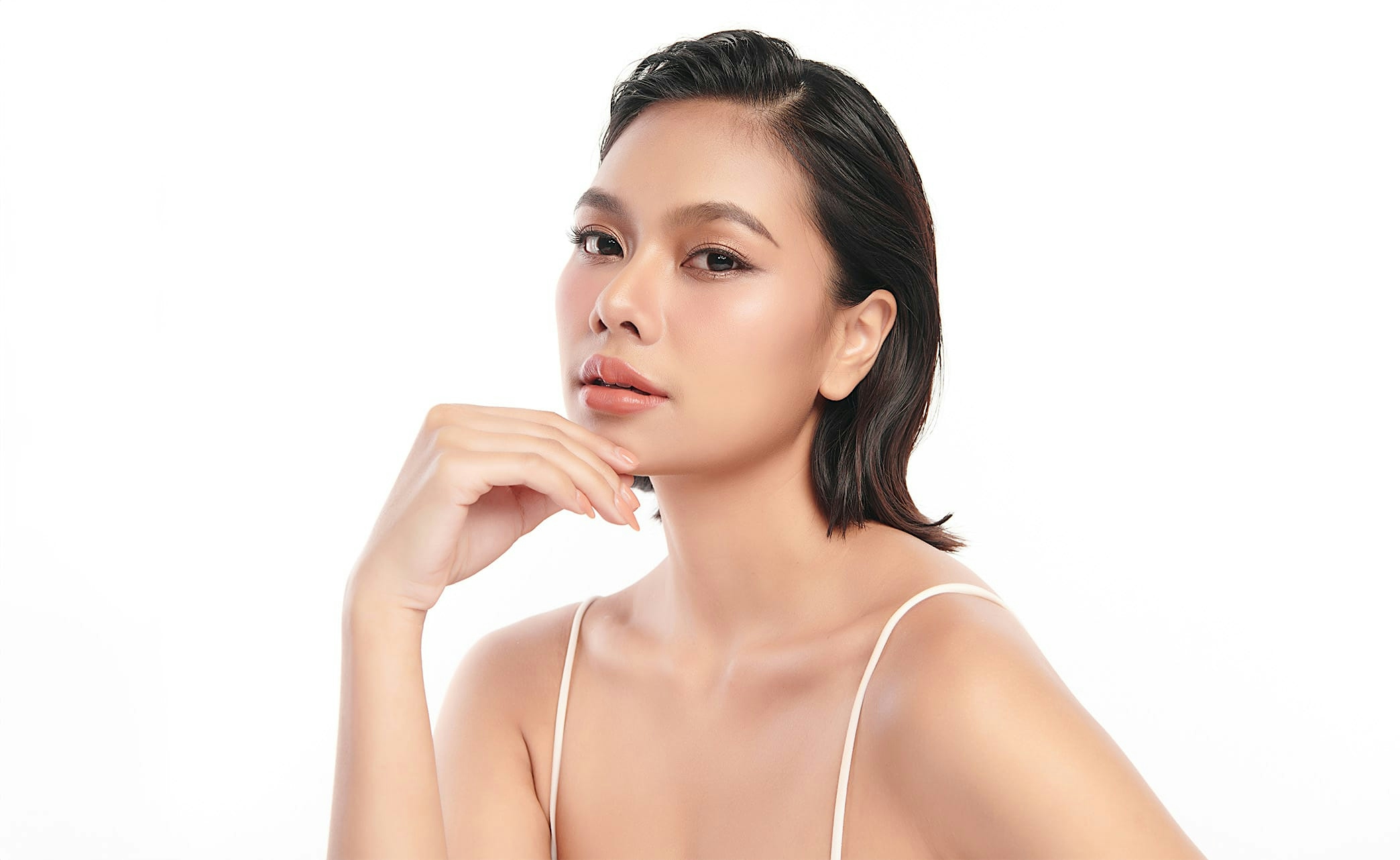 woman with eyes closed