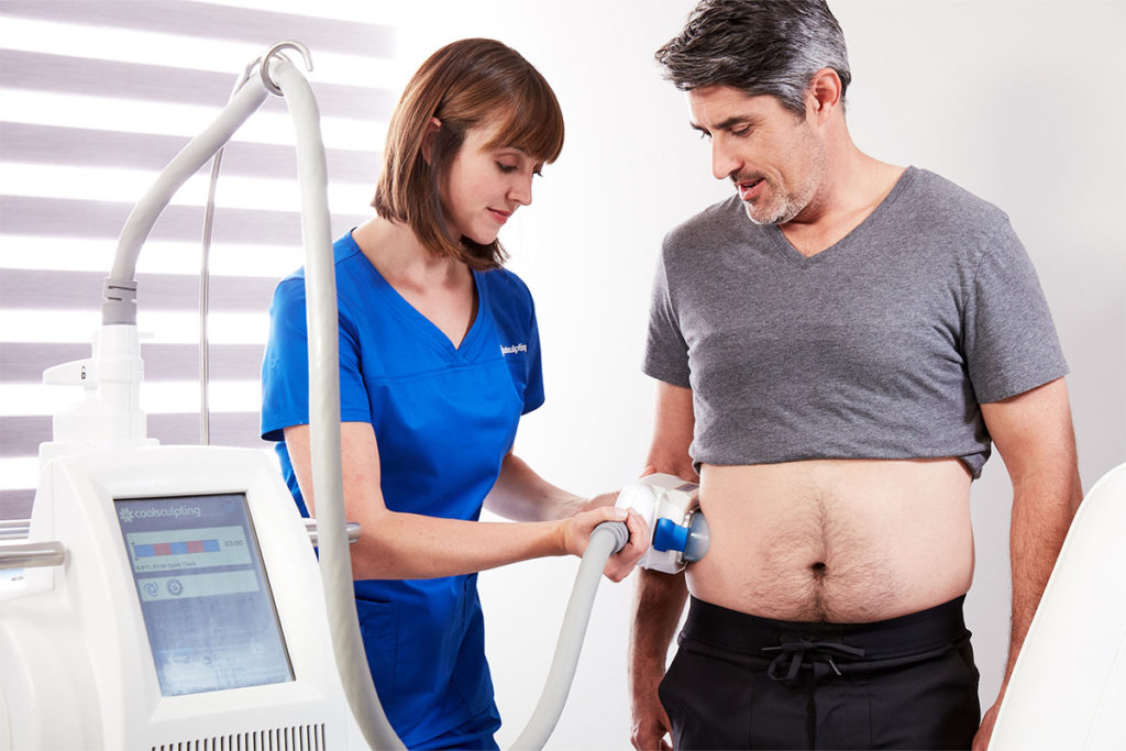 The stomach is a larger treatment area of the body, it may be necessary for two or more CoolSculpting treatments to target all of the excess fat..