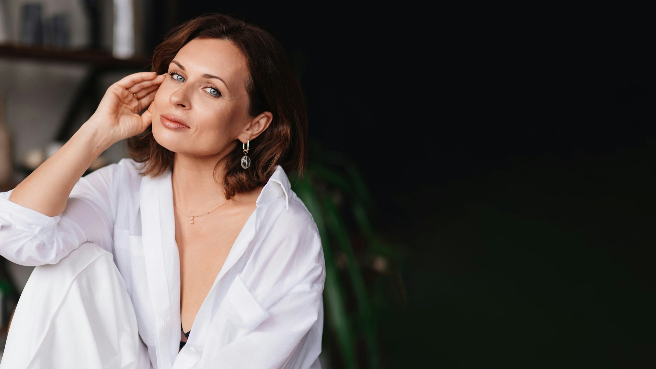 Woman looking to the side