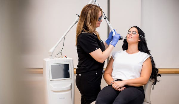 patient receiving CO2 Laser resurfacing