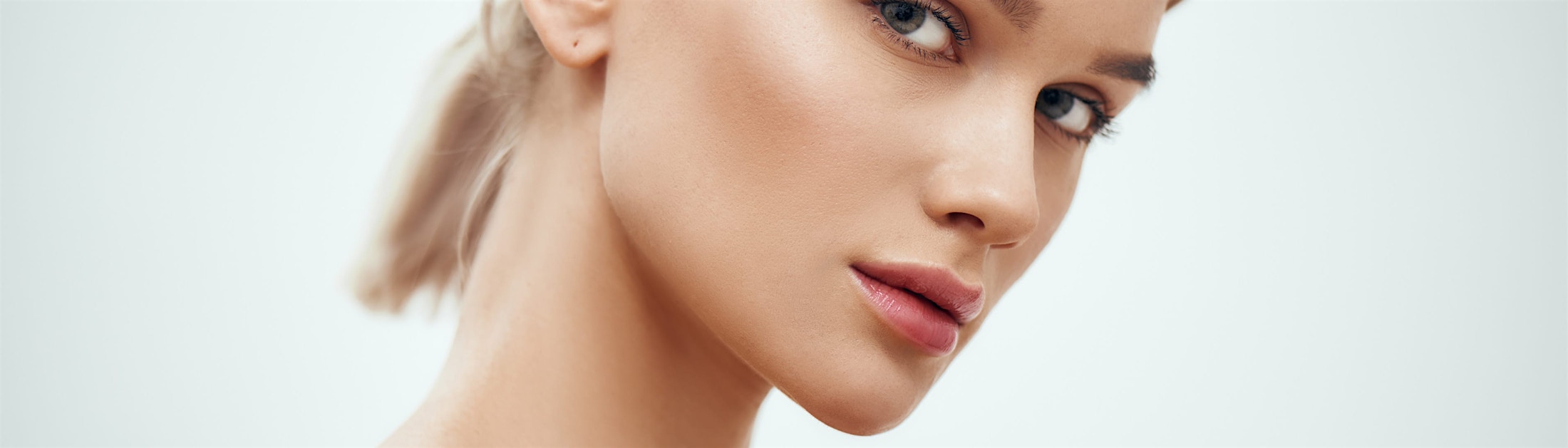 slight glace on white background