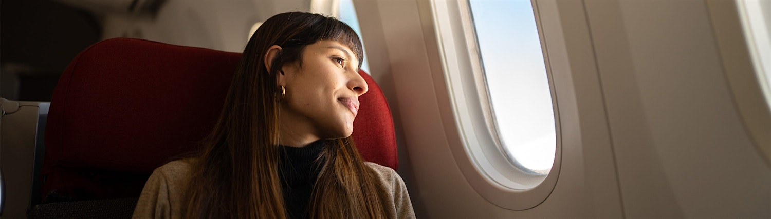 woman on an airplane