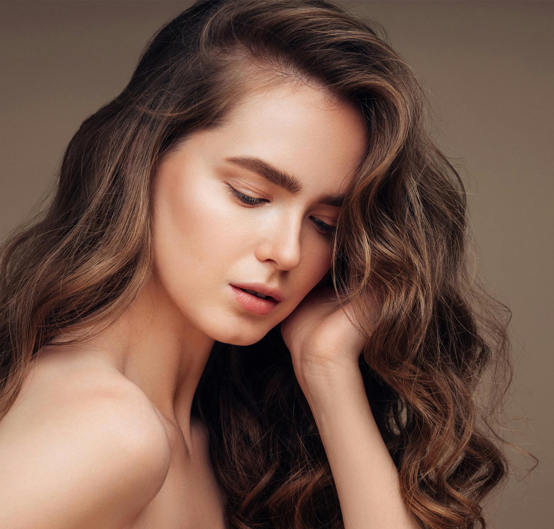 looking down brown background