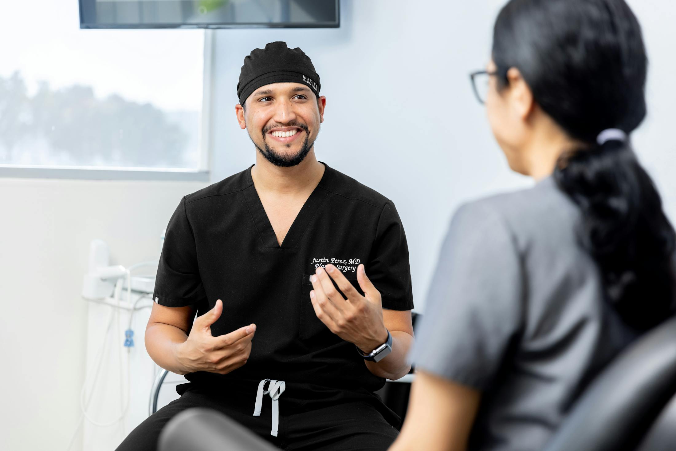 Dr. Perez with patient