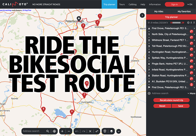 Ride the BikeSocial test route