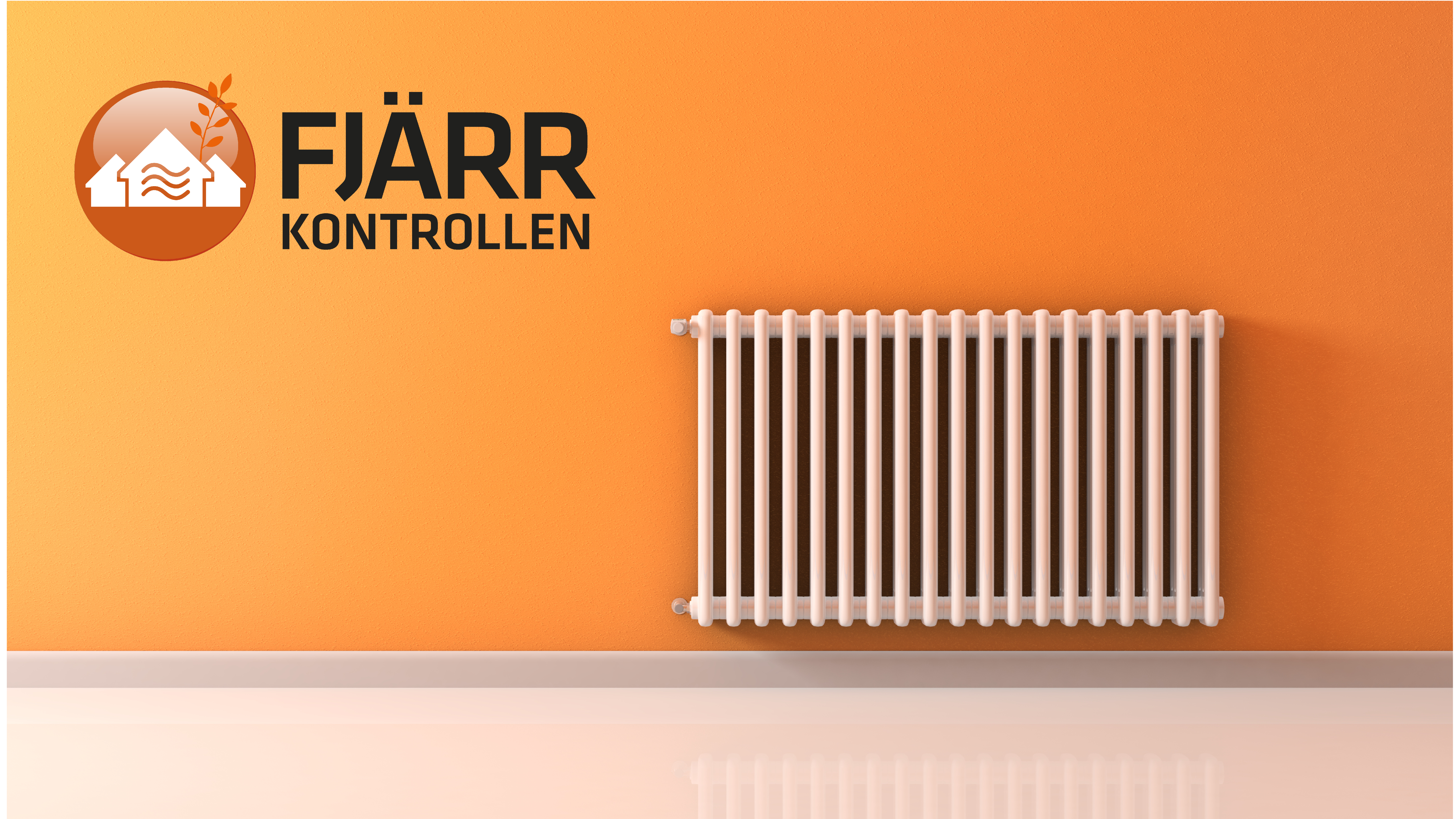Orange vägg med element