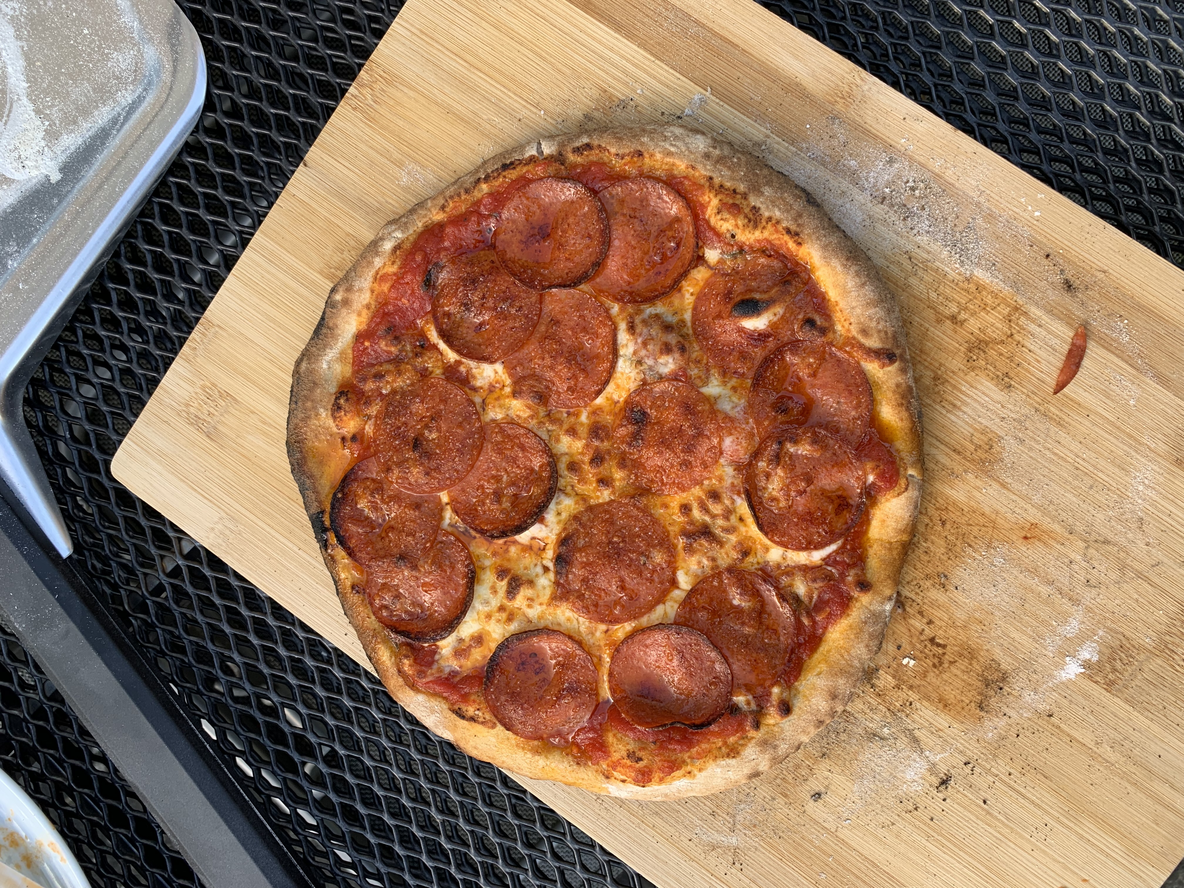 Freshly cooked pizza