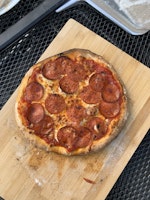 Freshly cooked pizza