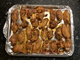 Tray of crispy chicken wings