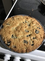 A cookie dough pie cooked in my dirty second year house