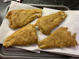 4 pieces of beer battered cod