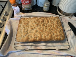 Freshly baked focaccia