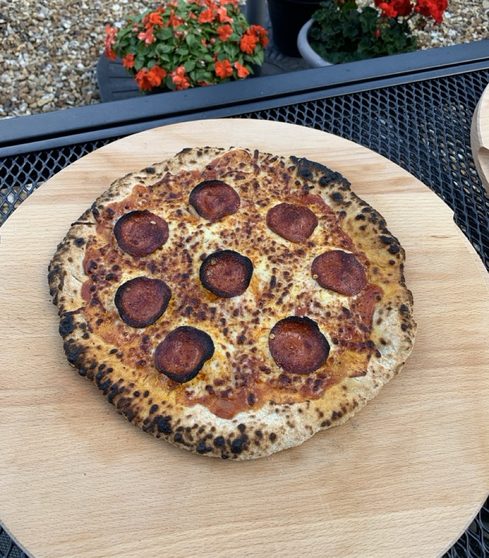 Pizza fresh from the pizza oven