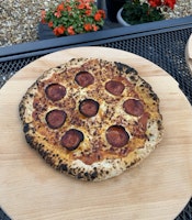 Pizza fresh from the pizza oven