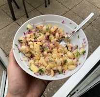 A bowl of pineapple salsa