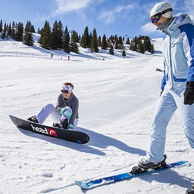 snowboarding in courchevel