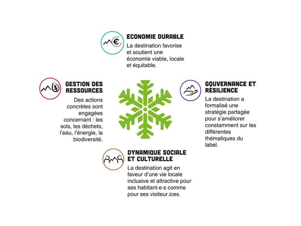 Green Snowflake label