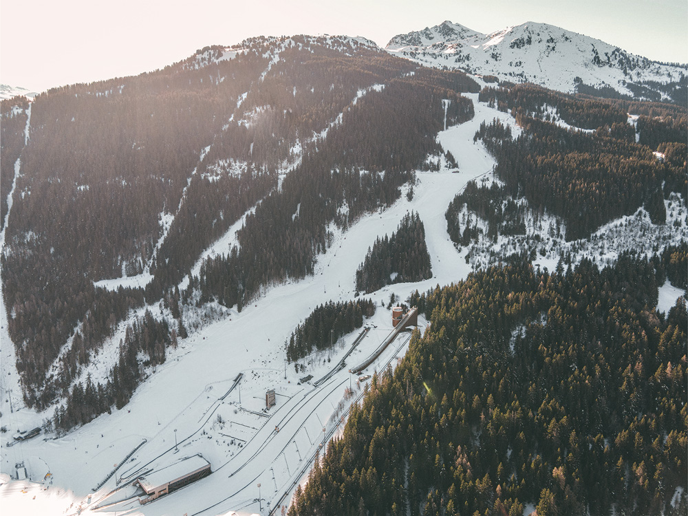 Vue d'une piste noire à Courchevel