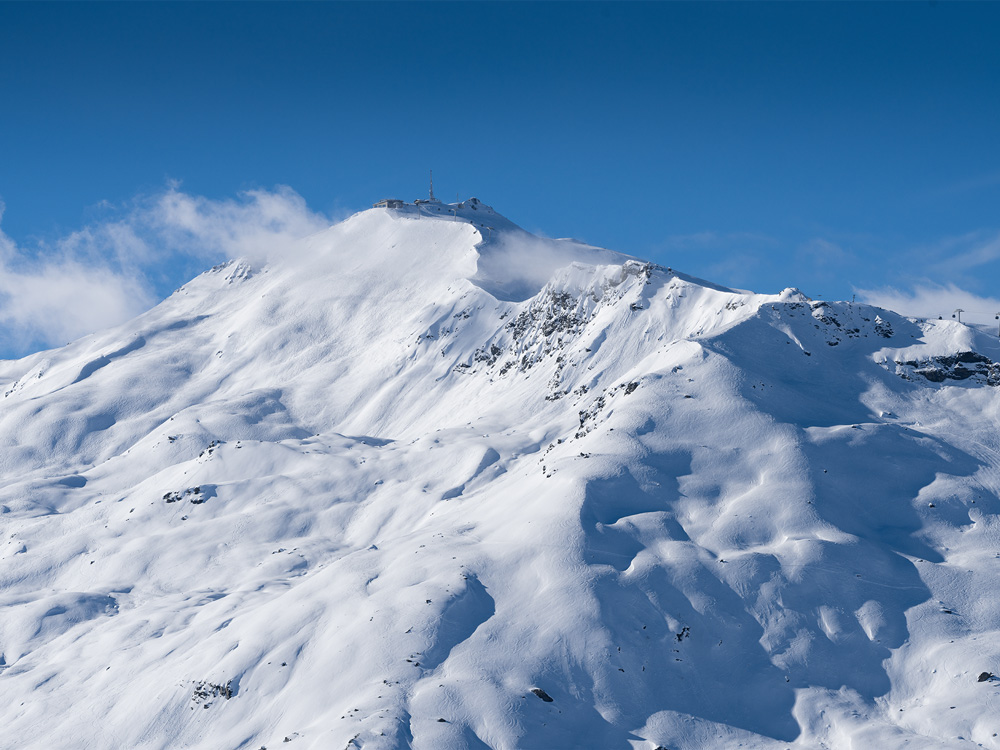 Vue du sommet mythique de la Pointe de la Masse aux Menuires