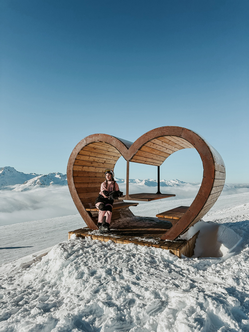 Espace pique-nique situé au sommet du Roc de Fer sur le domaine skiable de Méribel