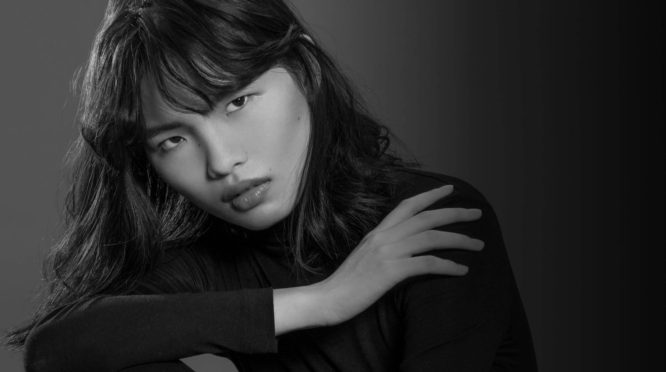 Woman in a black shirt