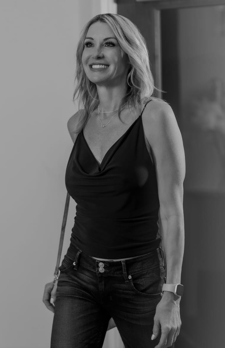 Woman in a black top