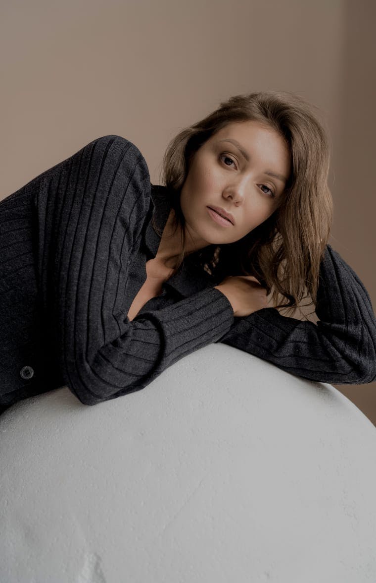 Woman laying on her side