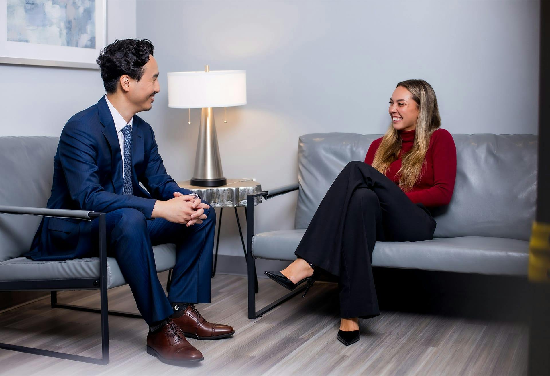 Dr. Lee talking to a patient