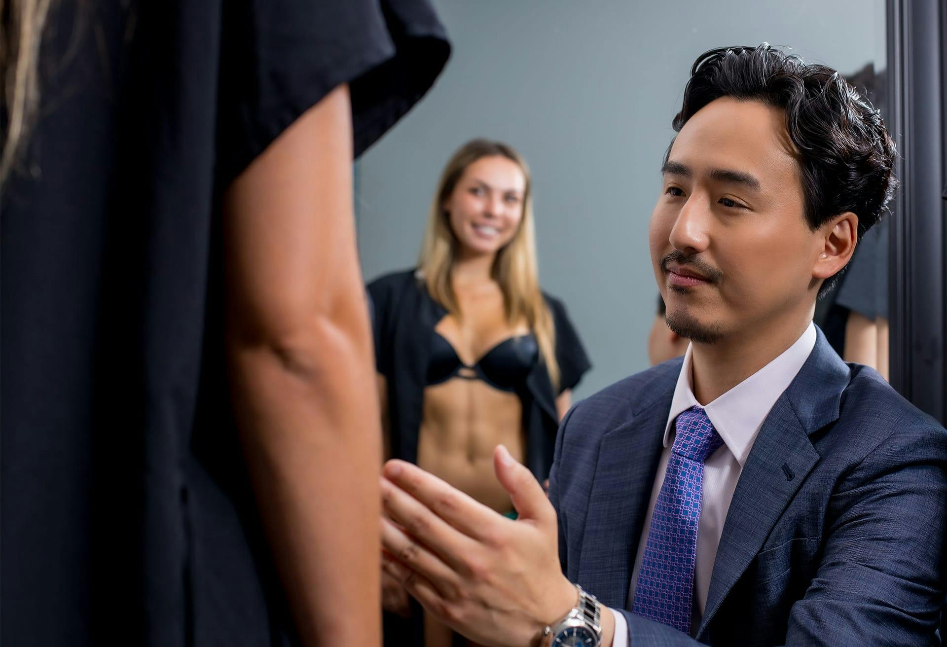 Dr. Lee with a patient