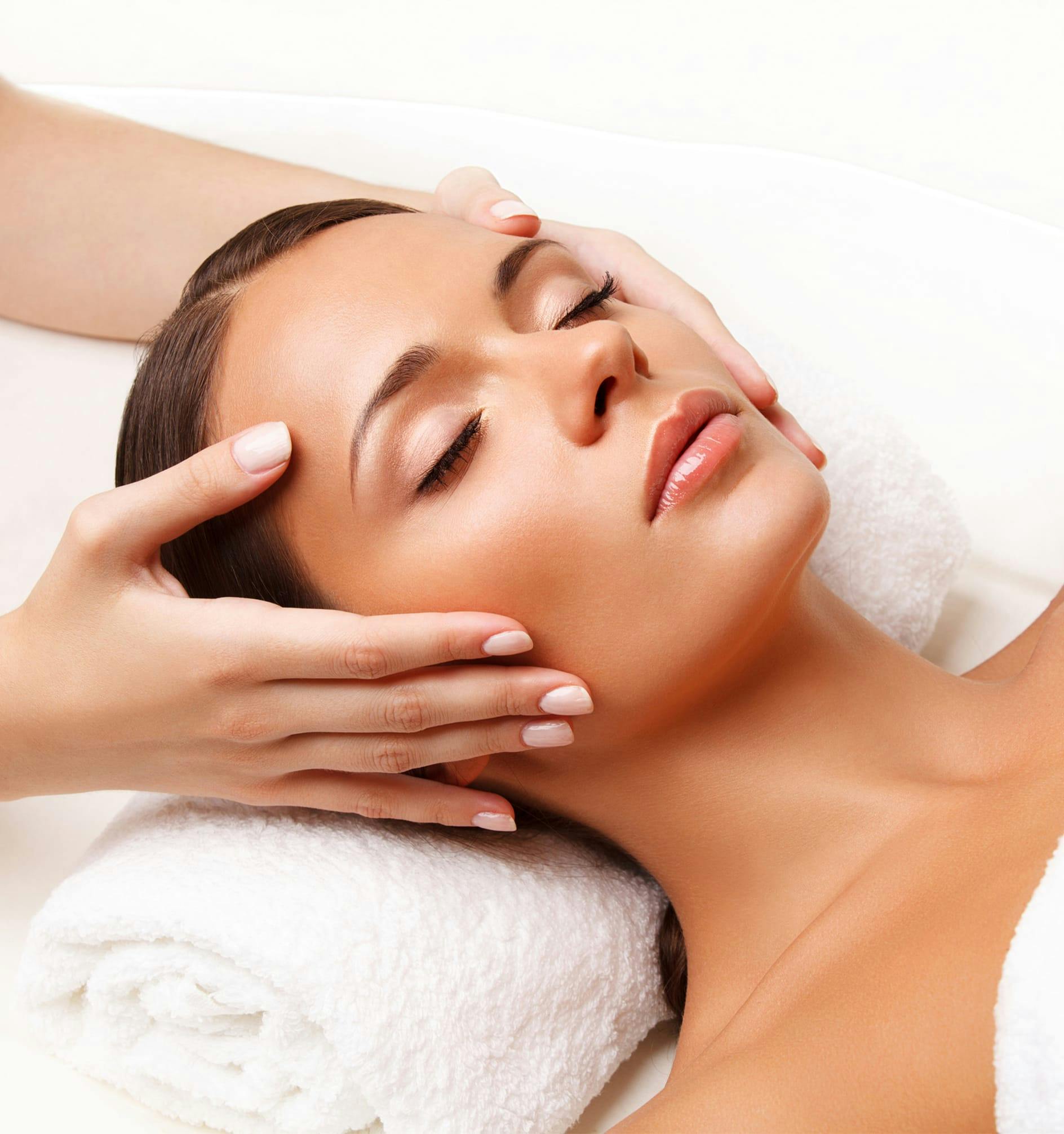 woman getting a facial