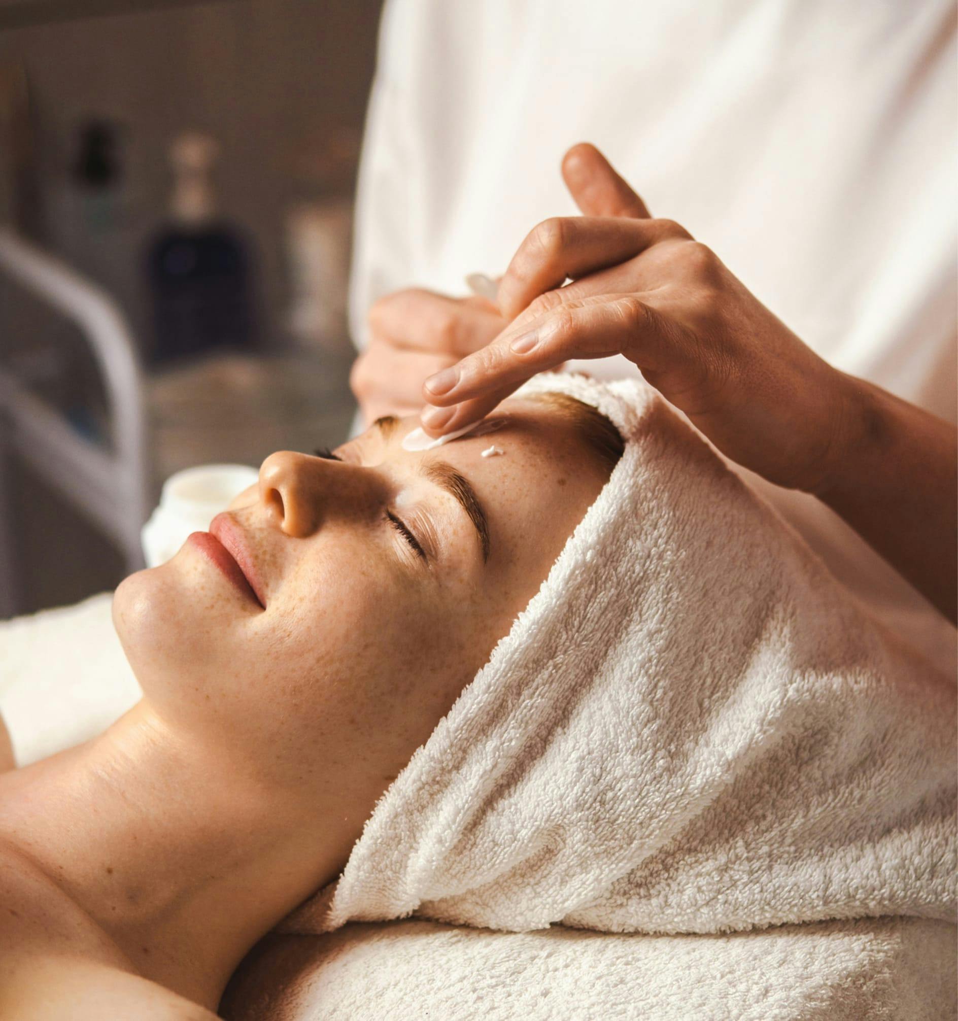 woman getting a facial